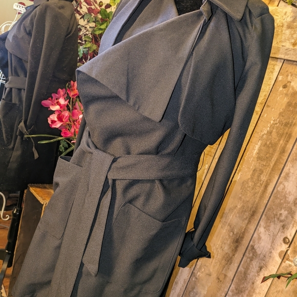 Revamped black trench coat (NWT) s/m - Picture 2 of 6